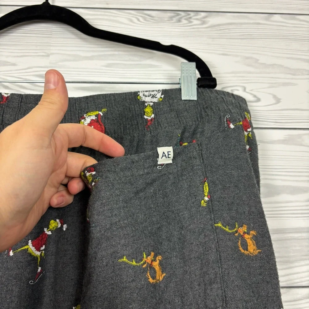 American Eagle Men’s Grinch Flannel Lounge Pajama Pants Size XXL Christmas